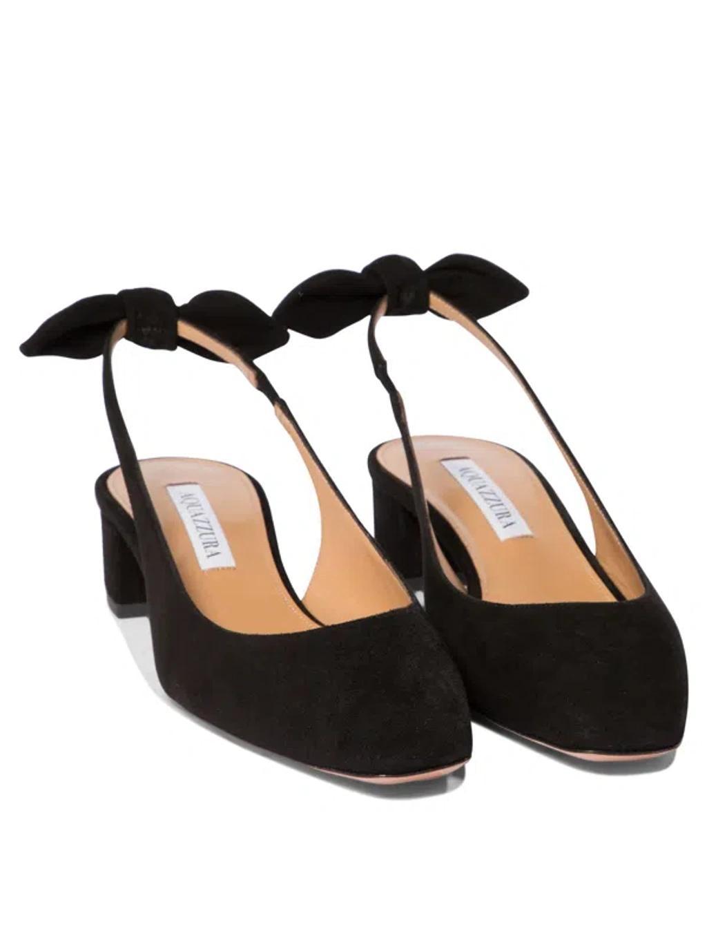 Very Bow Tie 35 Suede Slingback Pumps In Black Product Image