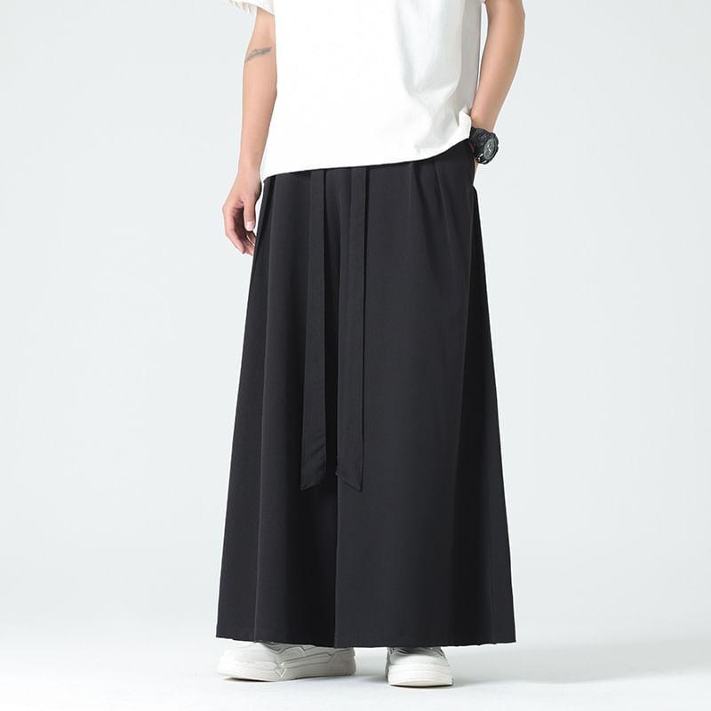 Mid Rise Plain Wide Leg Pants Product Image