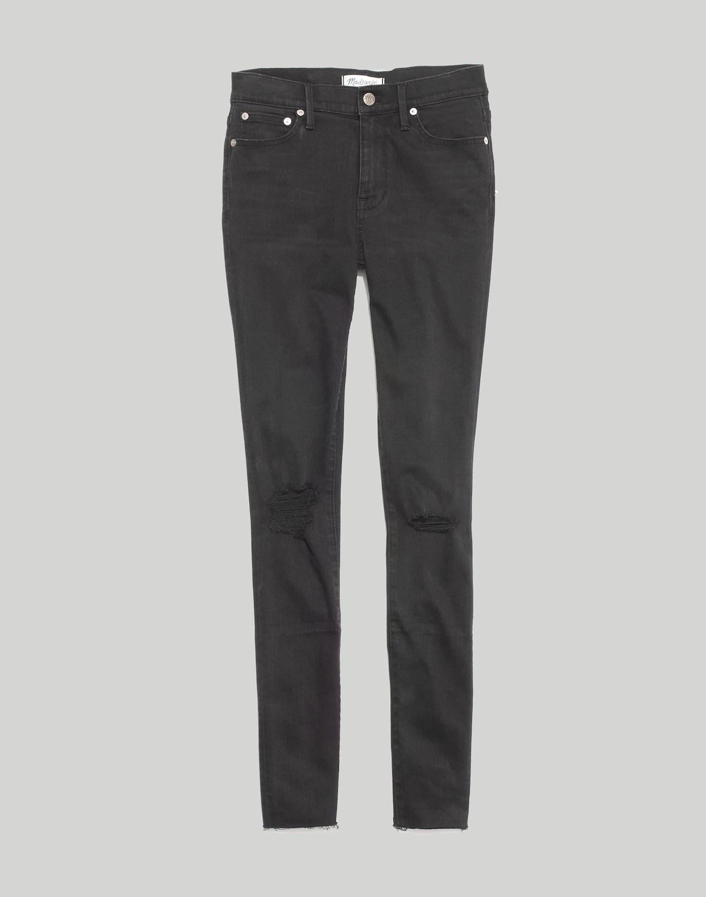 9" Mid-Rise Skinny Jeans in Black Sea Product Image