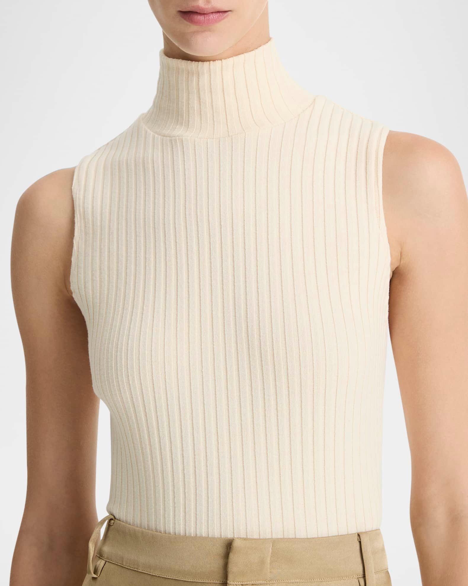 Ribbed Sleeveless Turtleneck Top Product Image