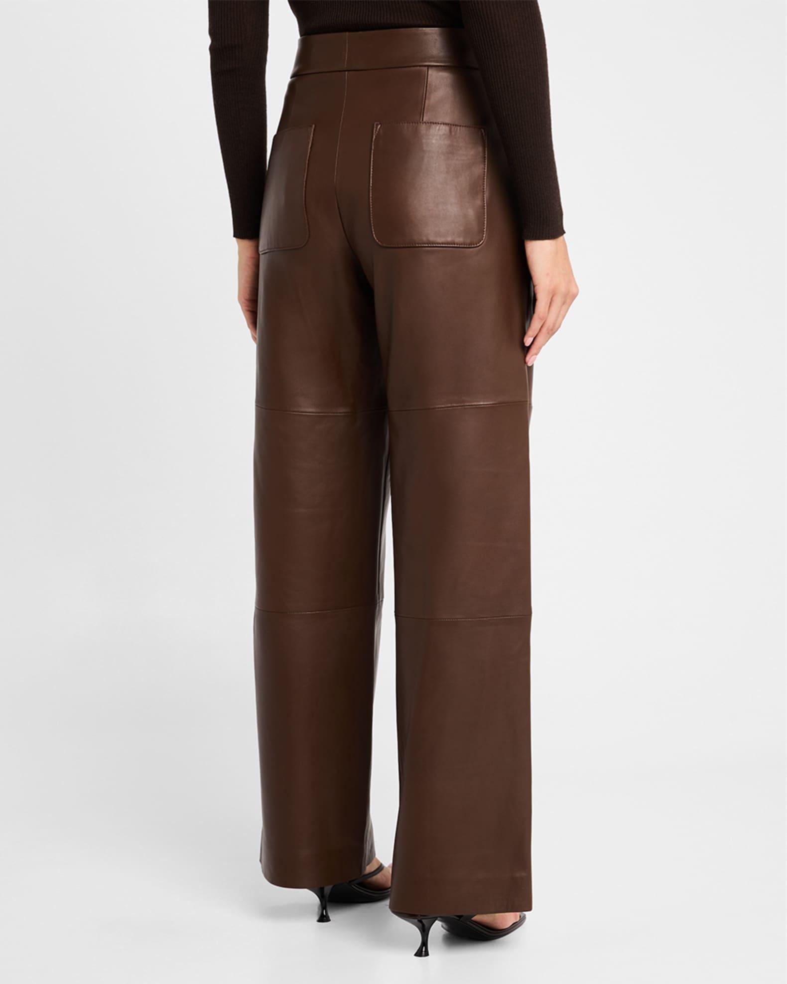 Wide-Leg Leather Utility Pants Product Image