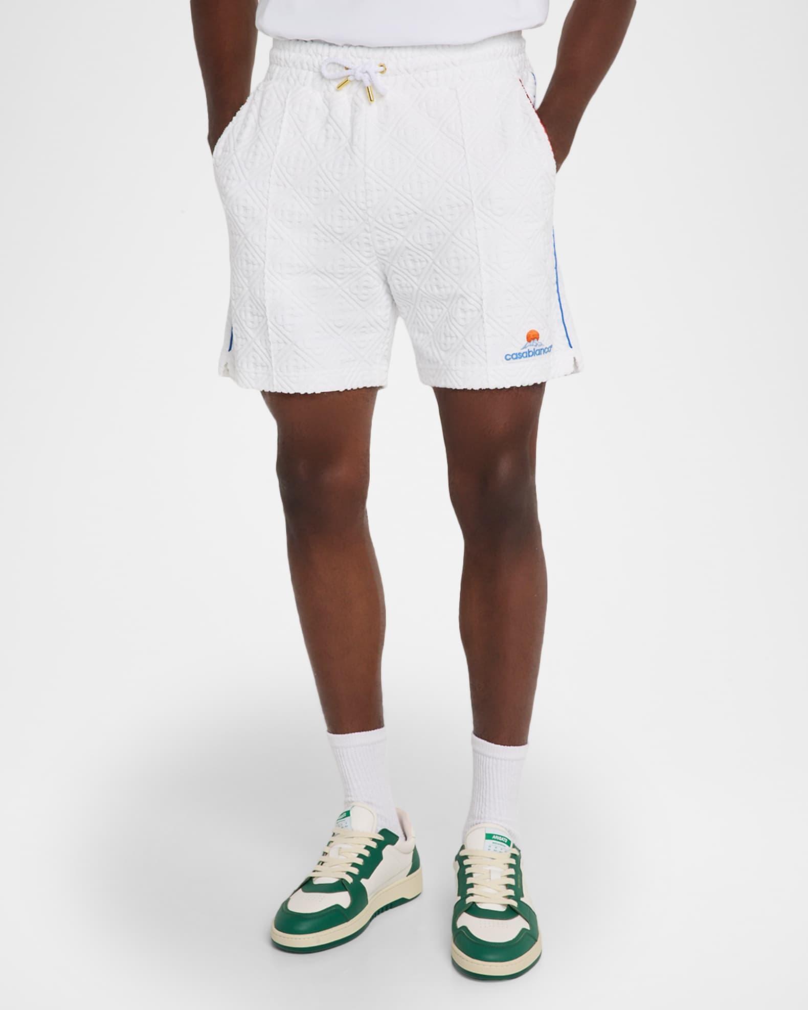 Men's Towelling Monogram Drawstring Shorts Product Image