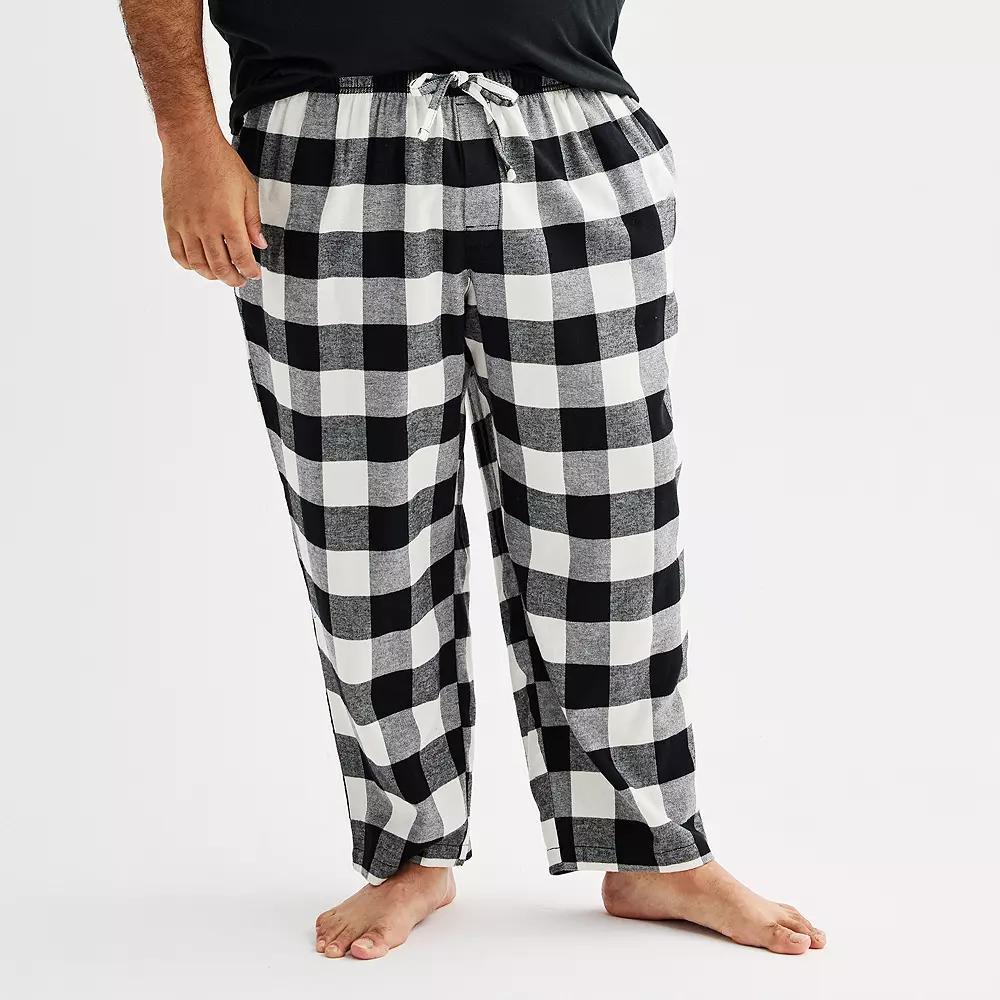 Big & Tall Sonoma Goods For Life® Flannel Drawstring Pajama Pants, Men's, Size: 2XB, Grey Buffalo Check Product Image