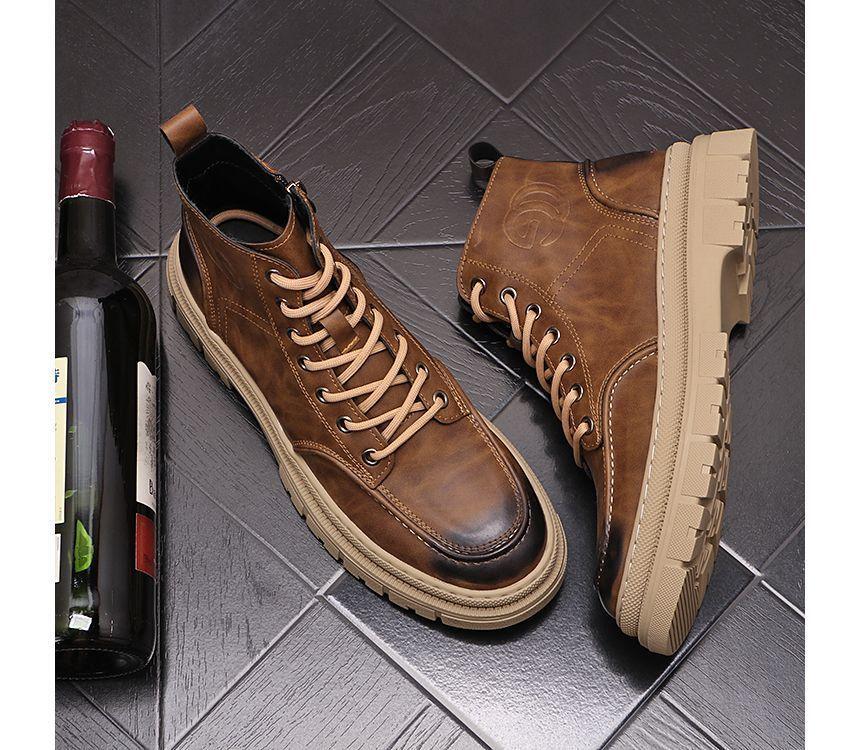 Lace-Up Platform Short Boots Product Image