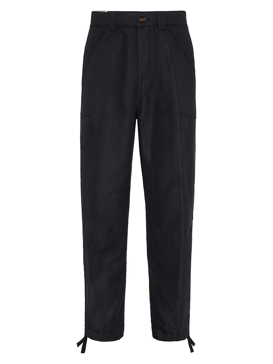 Mens Relaxed Fit Trousers with Patch Pockets and Drawstring Product Image