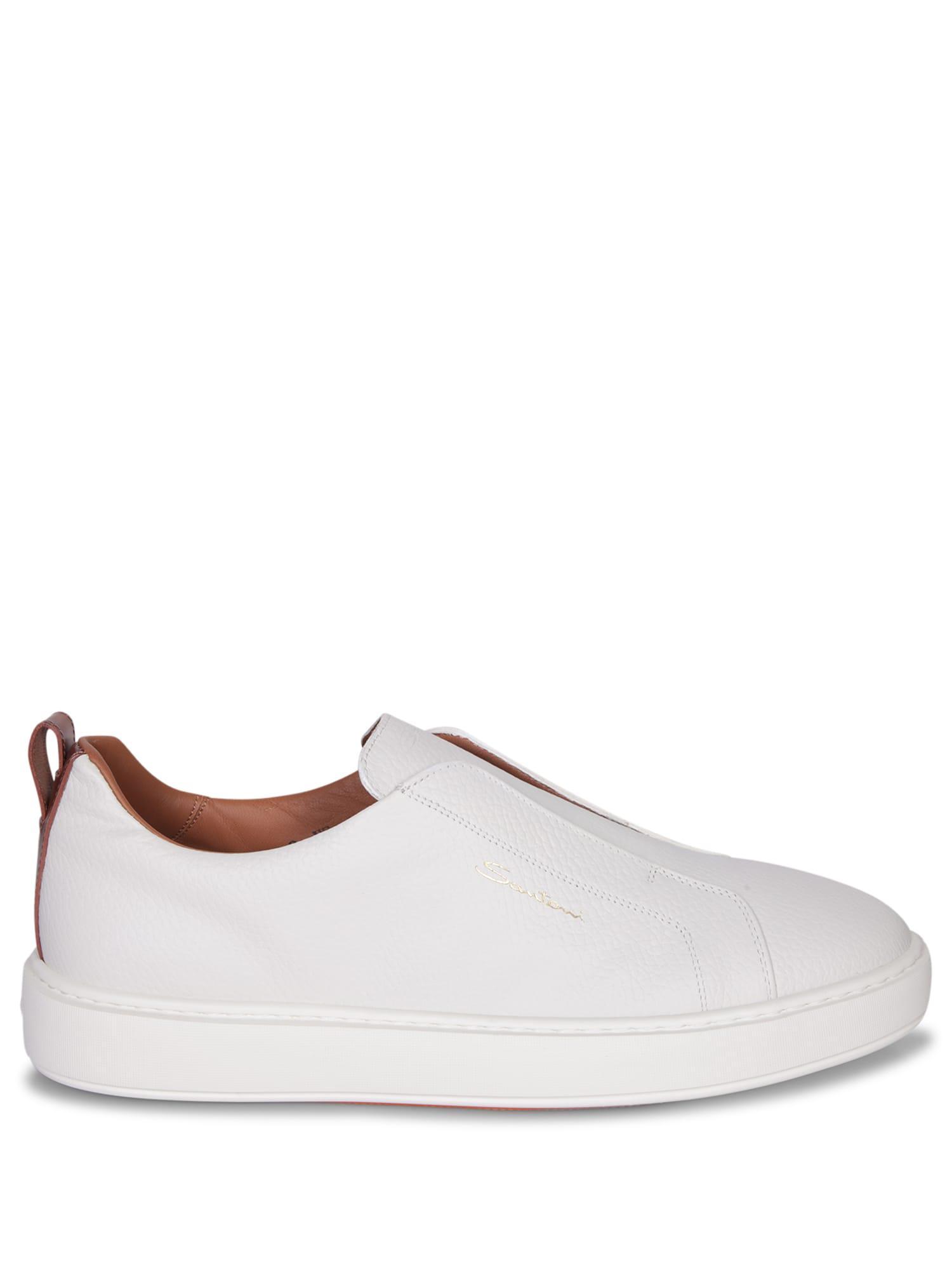 SANTONI Sneakers In White Product Image