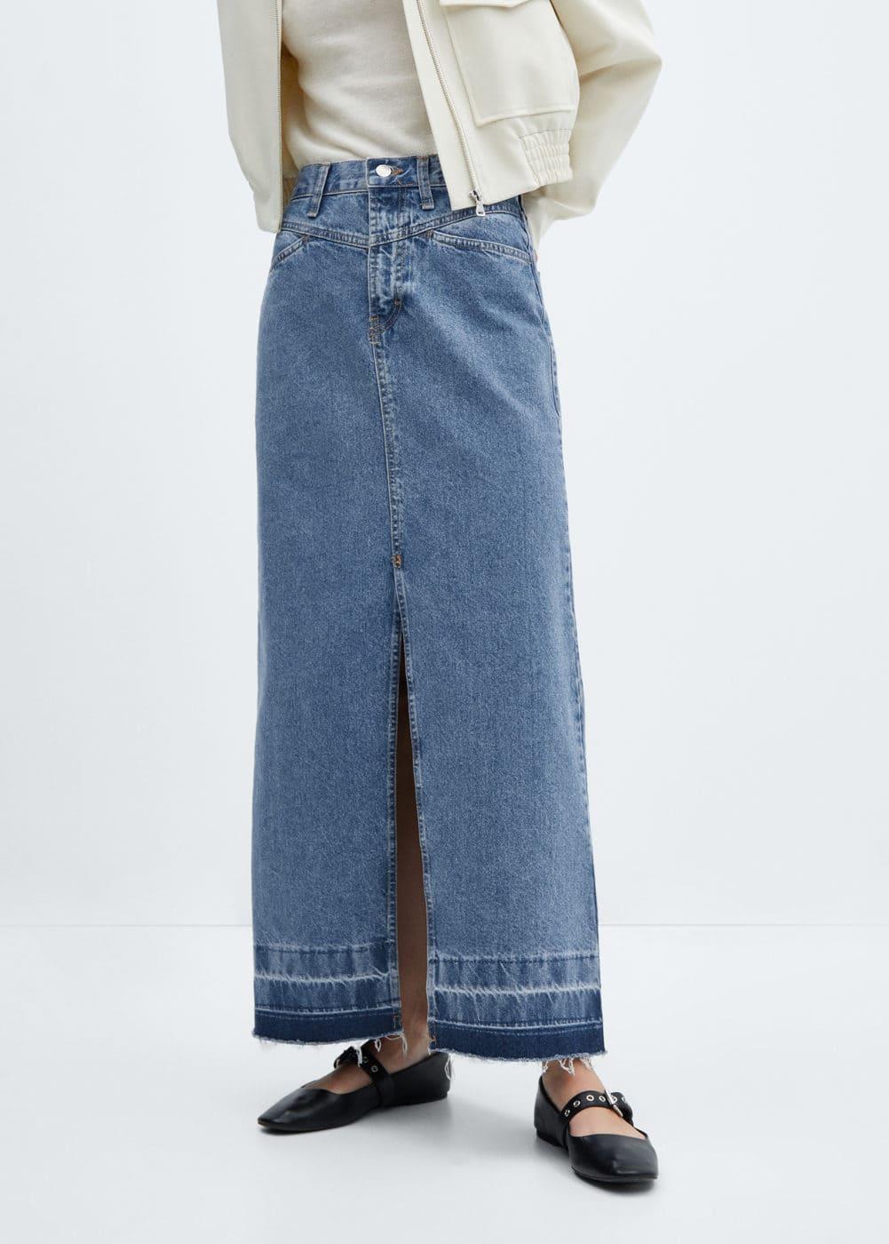 Mango Womens Denim Long Skirt Product Image