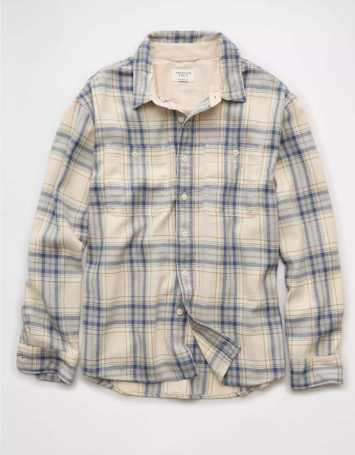 AE Textured Flannel Shirt Product Image
