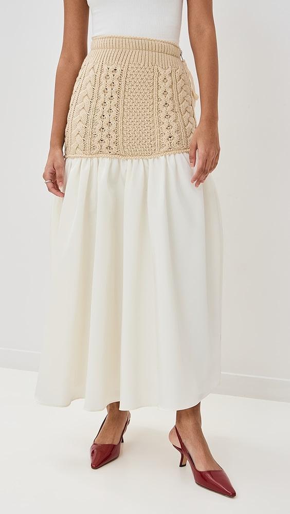 Lingua Franca Mekas Knit Combo Drop Waist Skirt | Shopbop Product Image