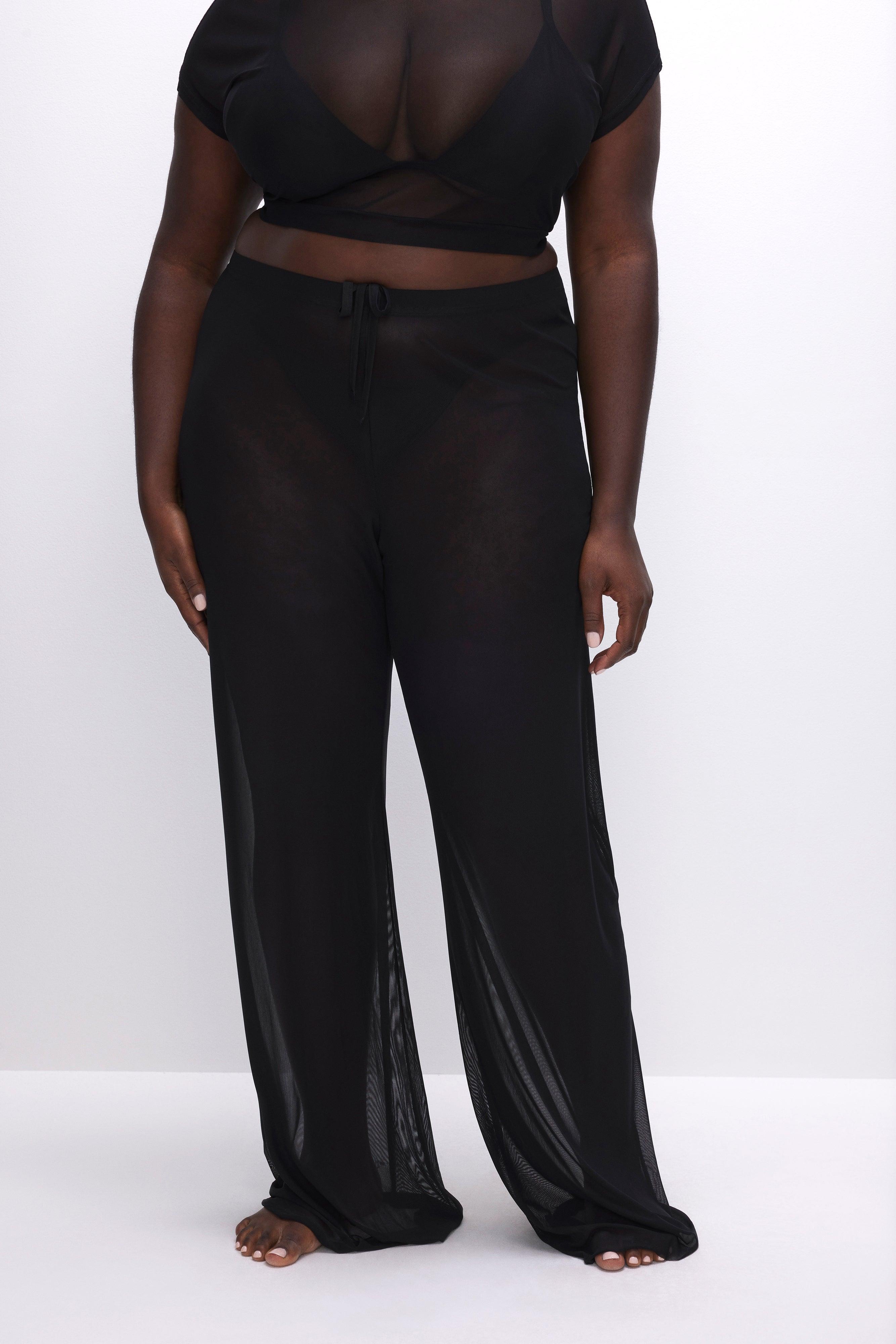 MESH WIDE PANTS | BLACK001 Product Image