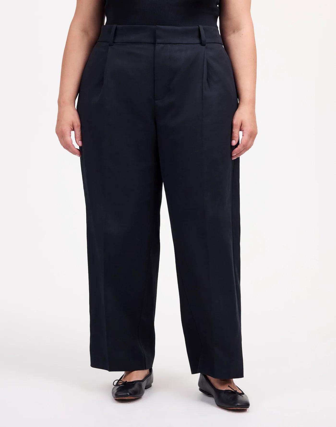 Plus Slouchy Straight Pants in Drapey Twill Product Image