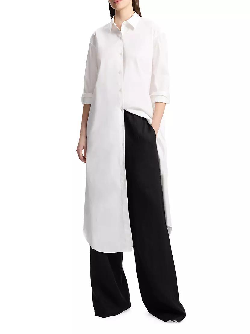 Cotton-Blend Relaxed Maxi Shirtdress Product Image