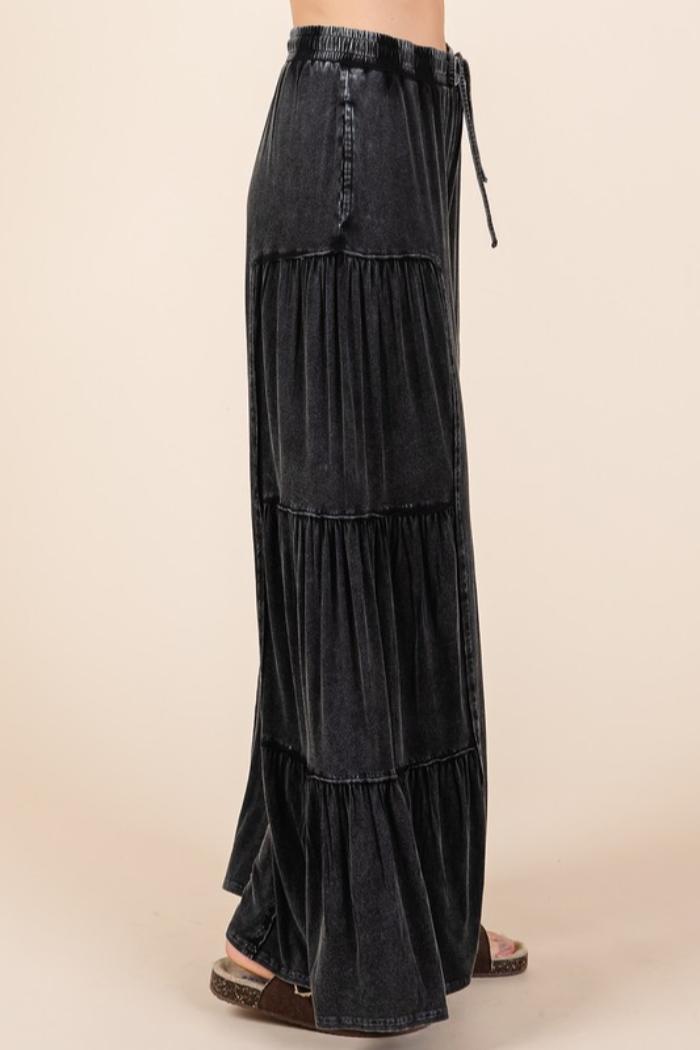 Tiered Wide Leg Pants Product Image