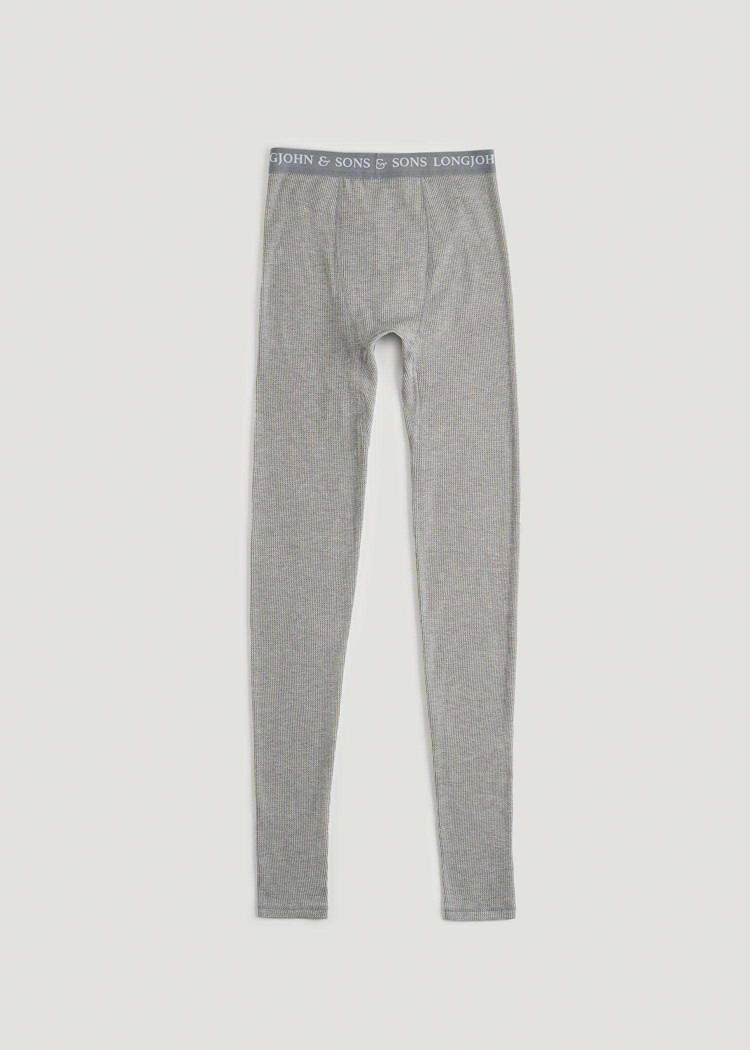 LJ&S Long Thermal Underwear for Tall Men in Grey Mix - Bottoms for Tall Men Product Image