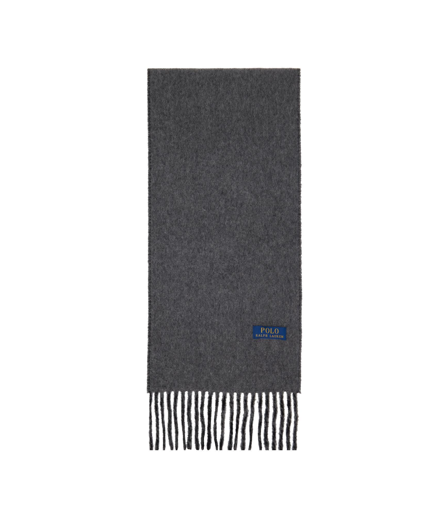 POLO RALPH LAUREN Black & Gray Wool-blend Reversible Scarf In 002 Polo Black/grey Product Image