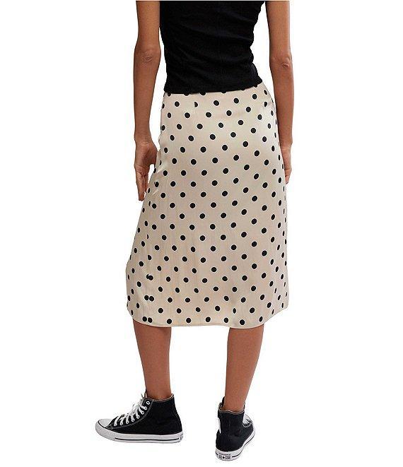 Free People Analise Polka Dot Print High Rise Button Front Midi Skirt Product Image