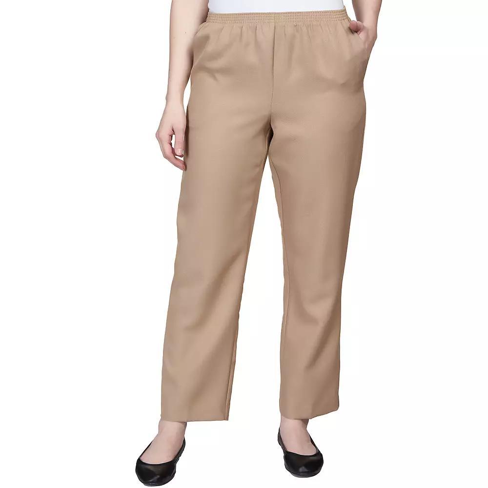 Petite Alfred Dunner Classic Pull-On Straight-Leg Pants, Women's,  Product Image