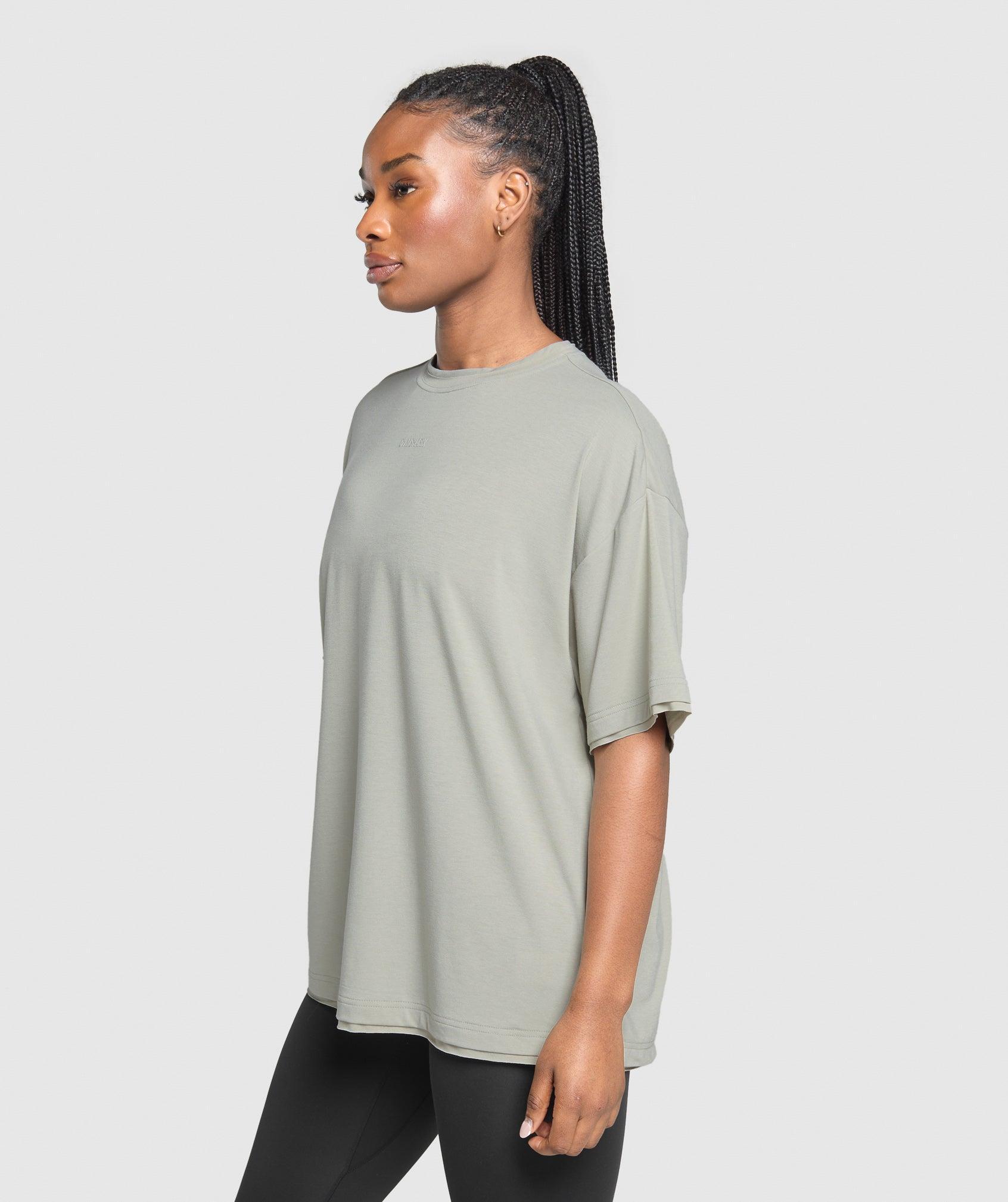 Gymshark Superset Graphic T-shirt - Stone Grey Female Product Image