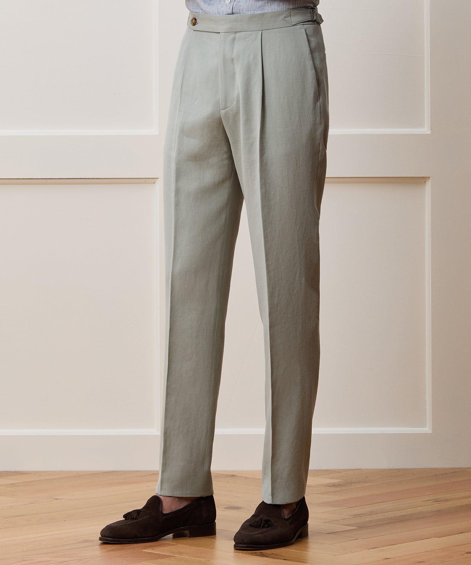 Italian Sueded Linen Side Tab Trouser Product Image