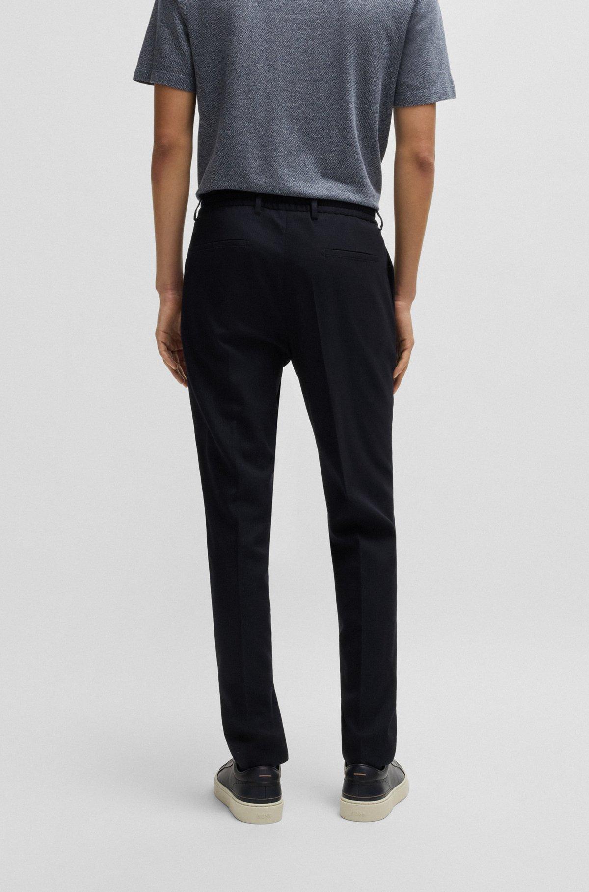 Slim-fit trousers in a structured stretch-wool blend Product Image
