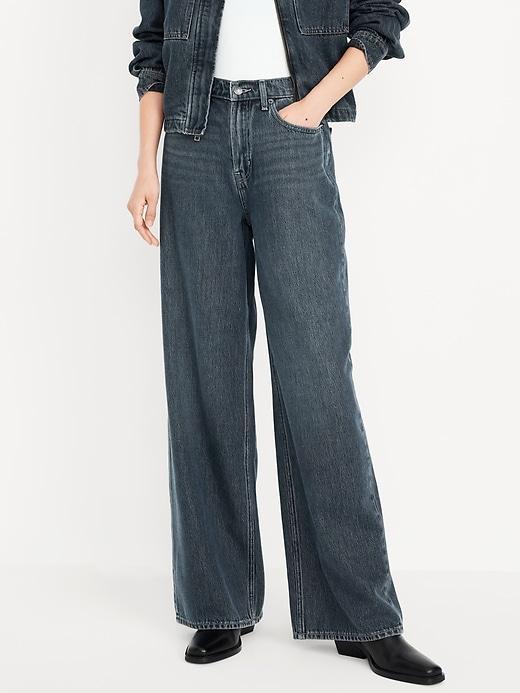 High-Waisted Baggy Wide-Leg Jeans Product Image