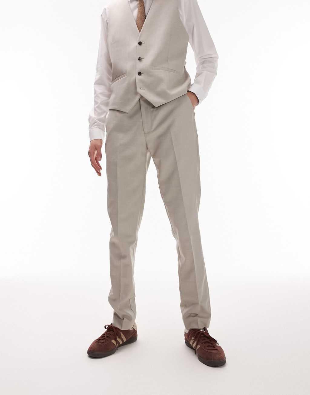 Topman slim linen blend suit pants Product Image