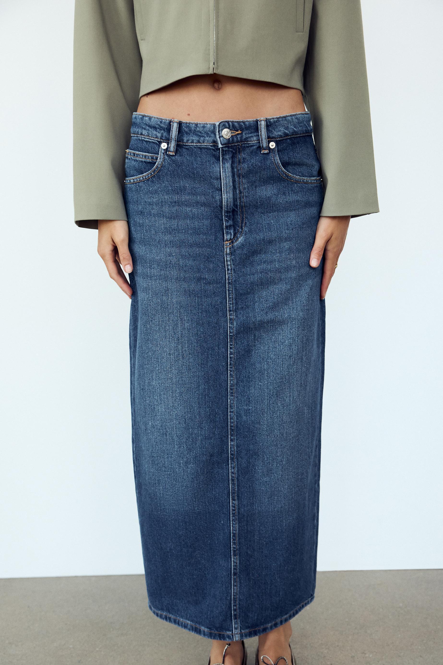 TRF MID-RISE LONG DENIM SKIRT Product Image