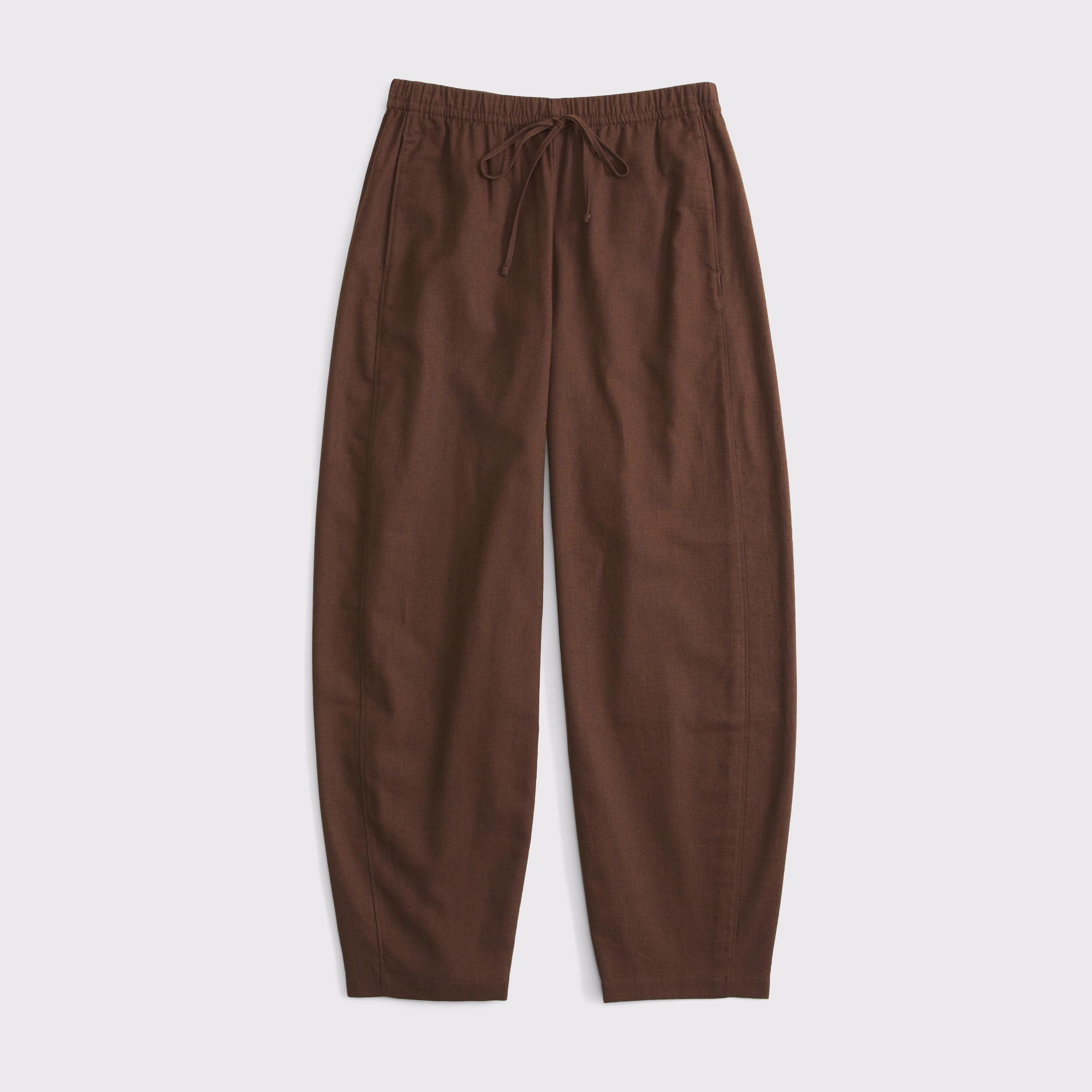 Linen-Blend Barrel Pull-On Pant Product Image