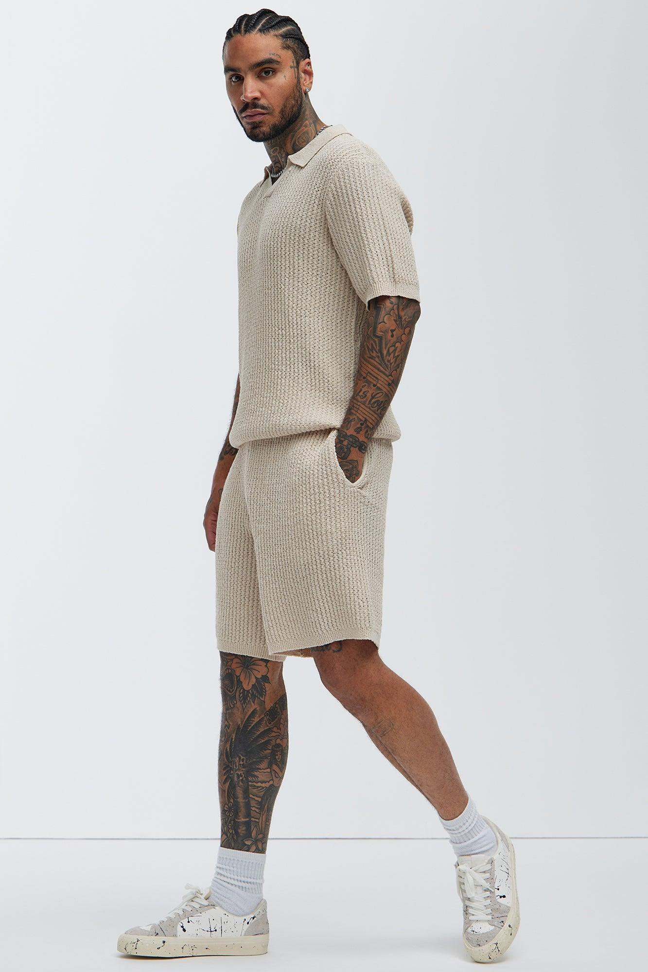 Brent Textured Shorts - Oatmeal Product Image