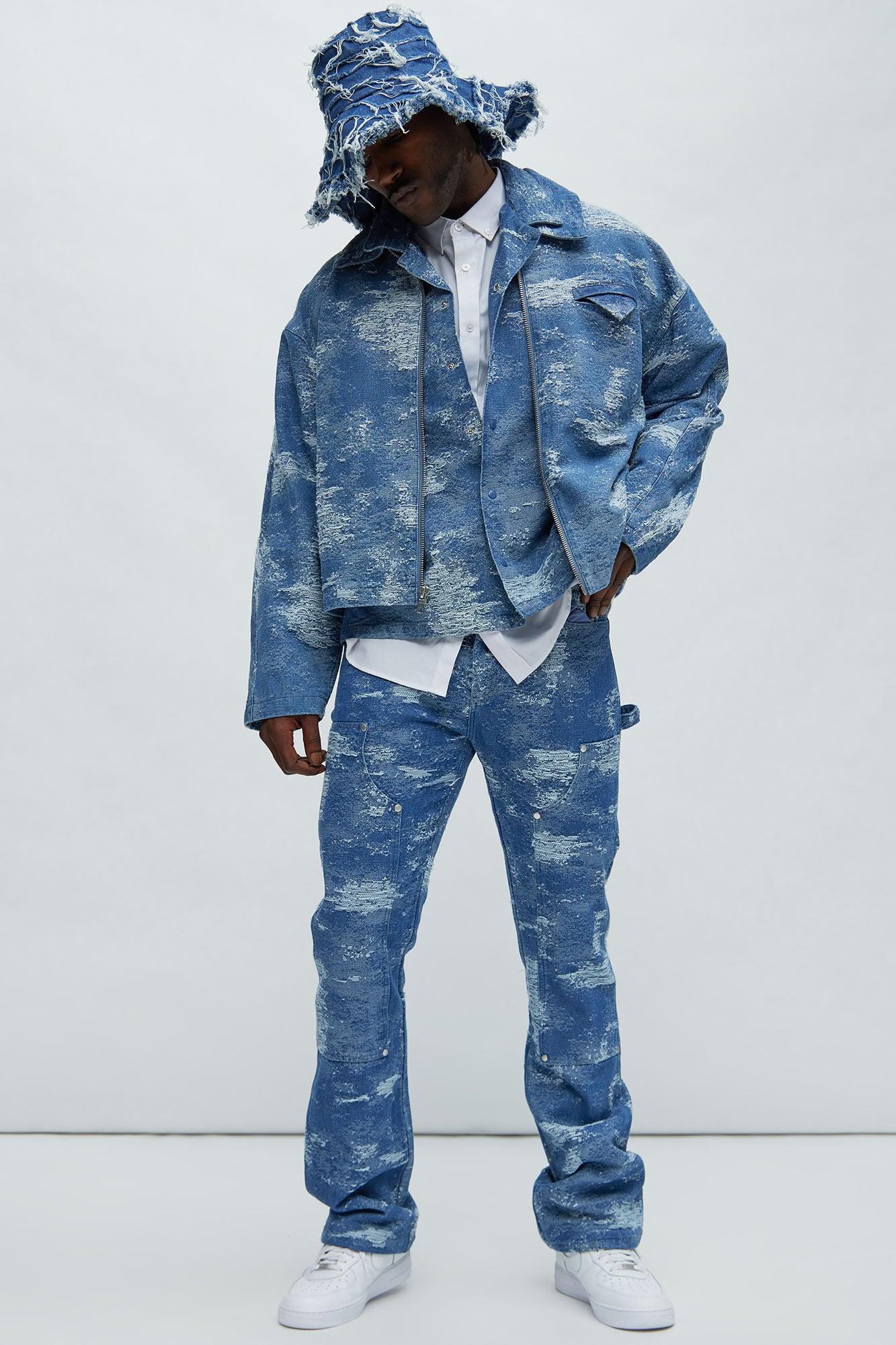 Cloud 9 Textured Cropped Jacket - Light Blue Product Image