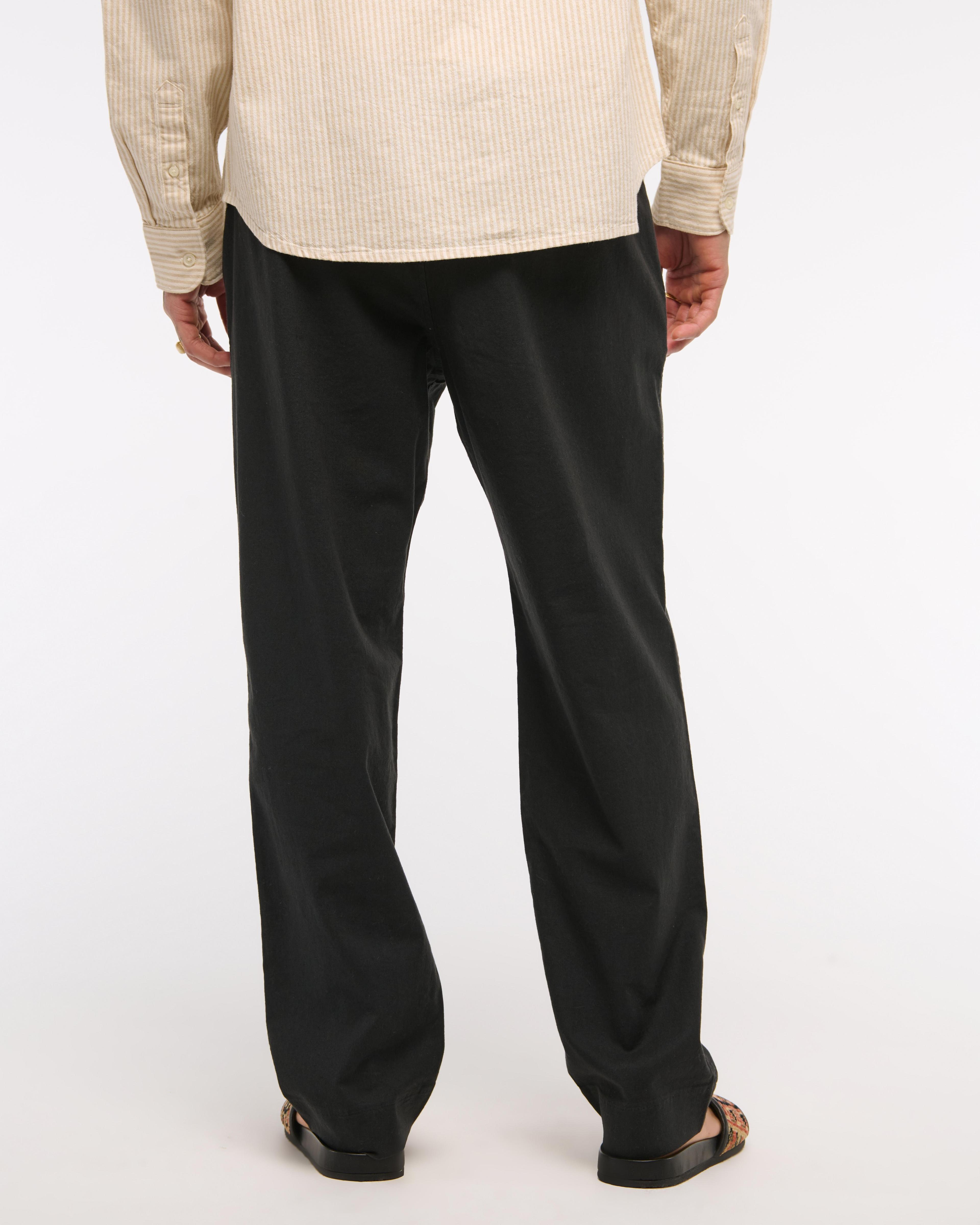 Loose Linen-Blend Pull-On Pant Product Image