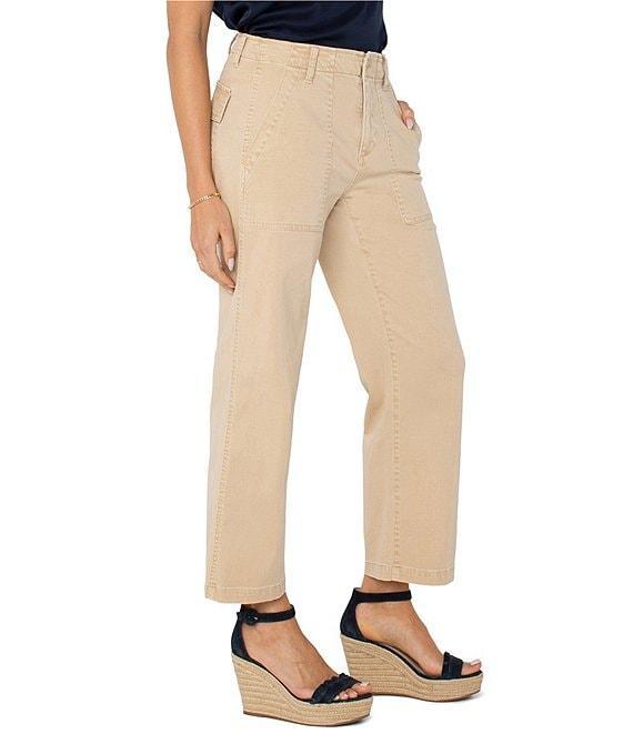 Liverpool Los Angeles Twill Wide Leg Cropped Cargo Pants Product Image