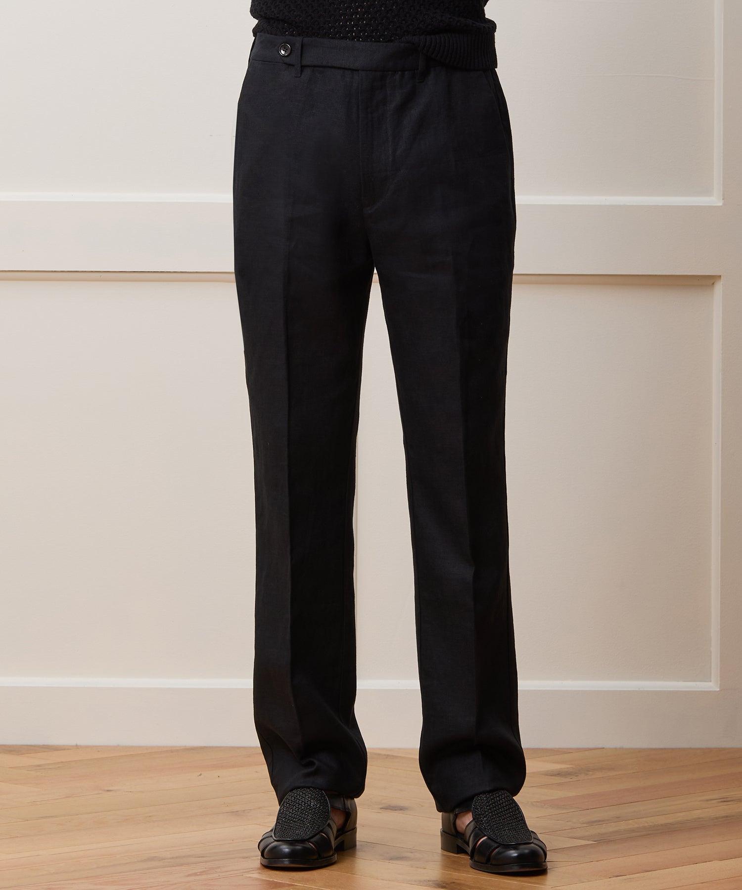 Straight Fit Linen Tab Trouser Product Image