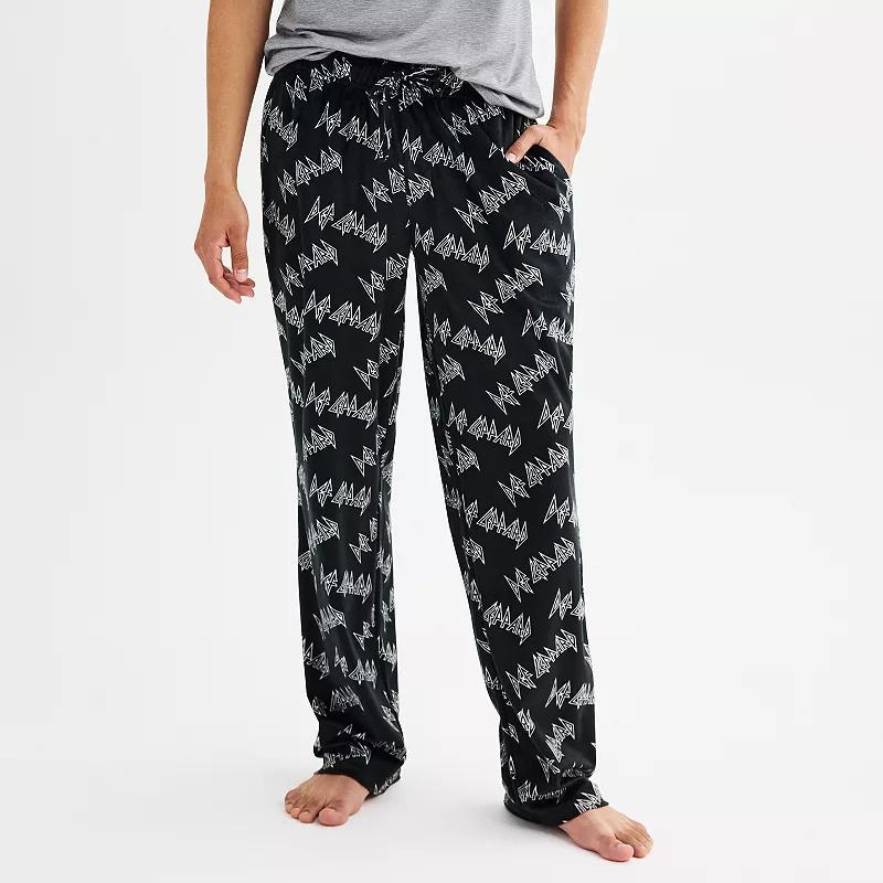 Mens Def Leppard Open Leg Pajama Pants Product Image