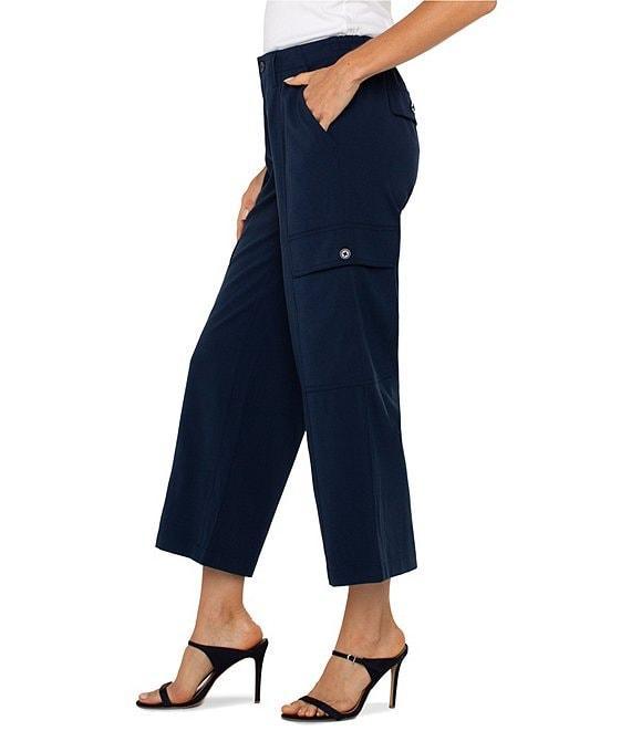 Liverpool Los Angeles Textured Stretch High-Rise Straight Leg Cropped Cargo Pant Product Image