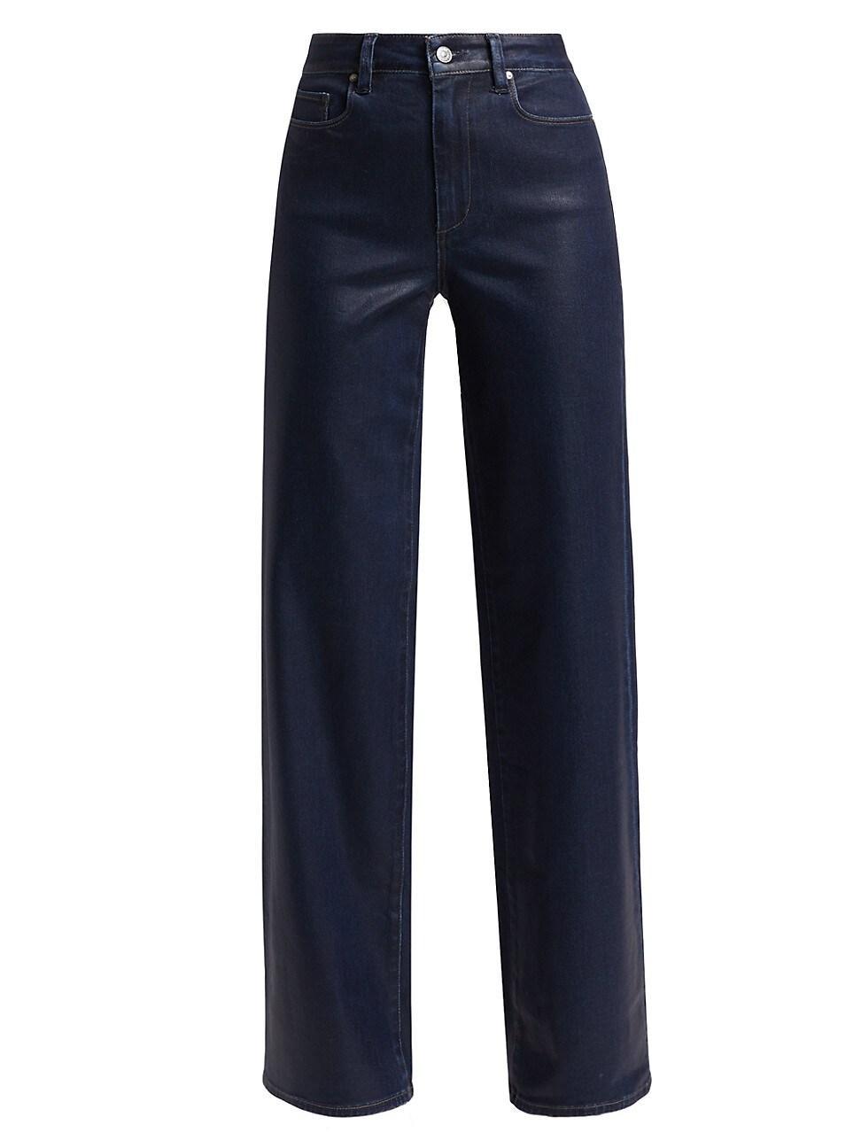 Womens Sasha Coated High-Rise Stretch Wide-Leg Jeans Product Image