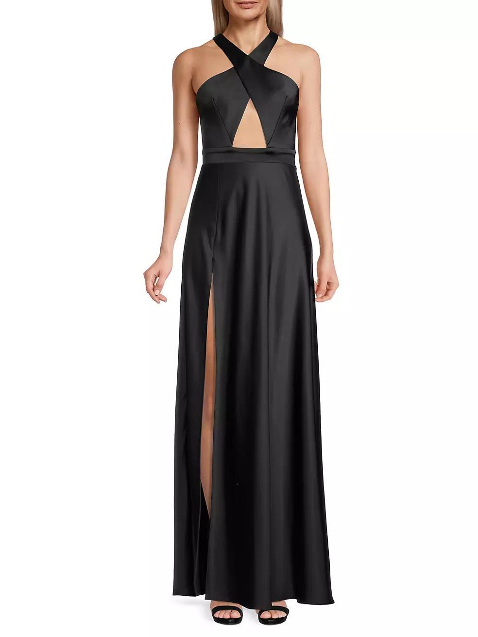 Asher Satin Cut-Out Gown Product Image