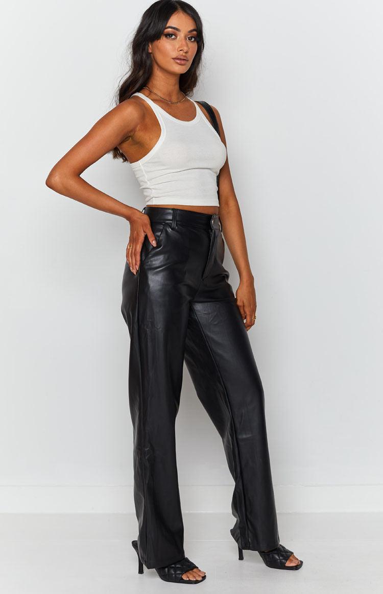 Cool Shade PU Pants Black Girls Product Image