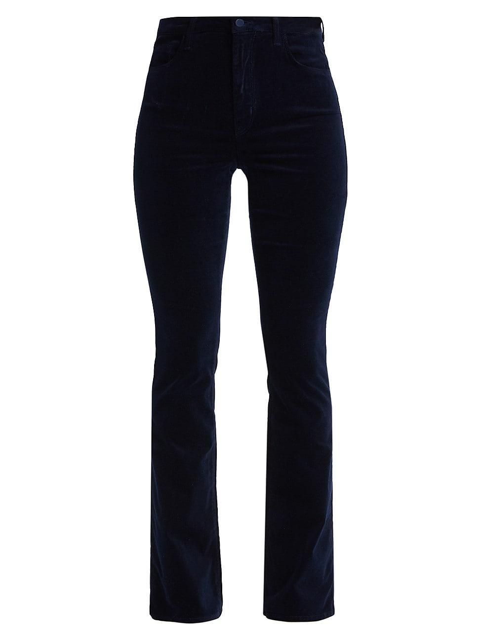 Womens Stevie Velvet High-Rise Boot-Cut Pants Product Image