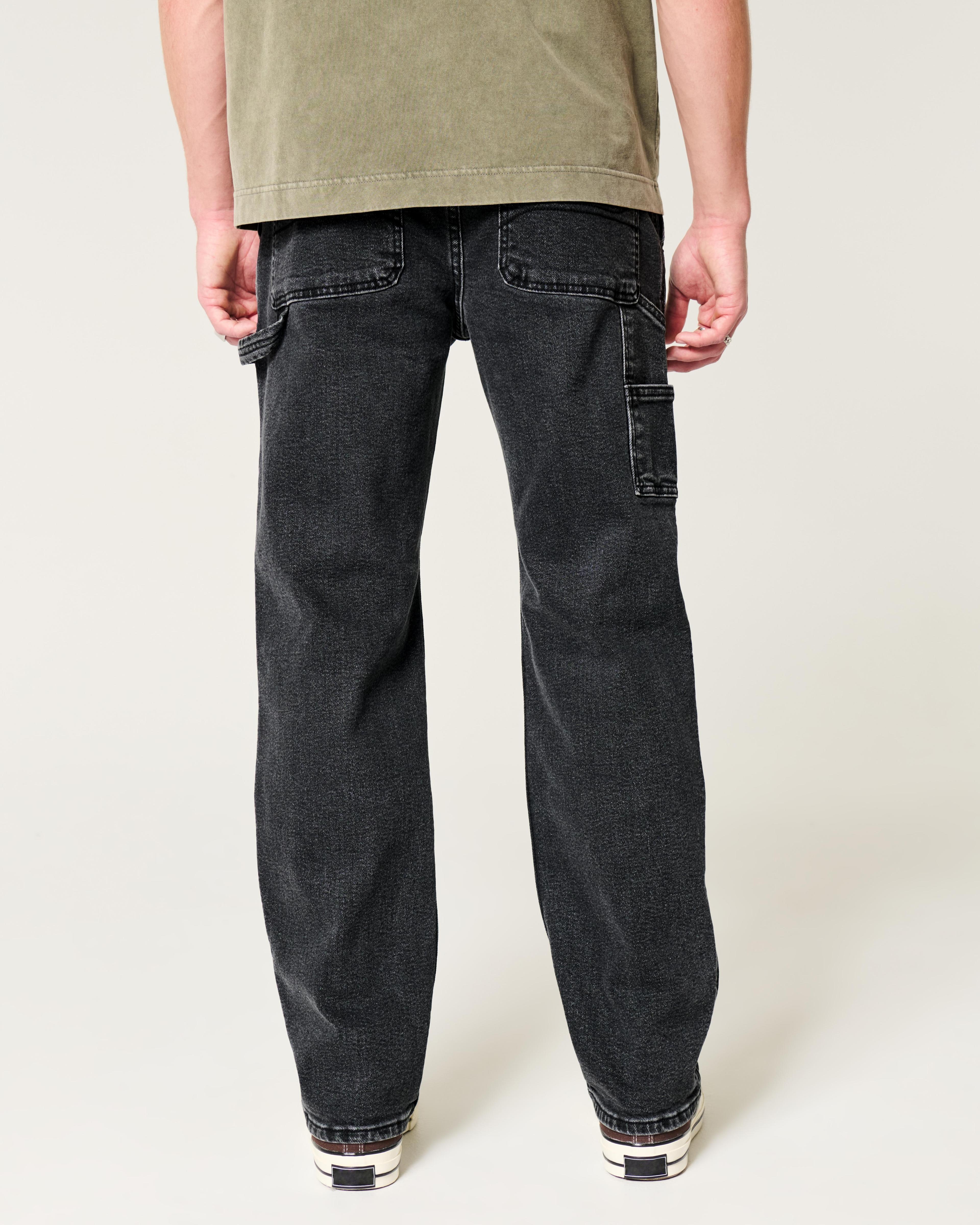 Washed Black Loose Carpenter Jeans Product Image