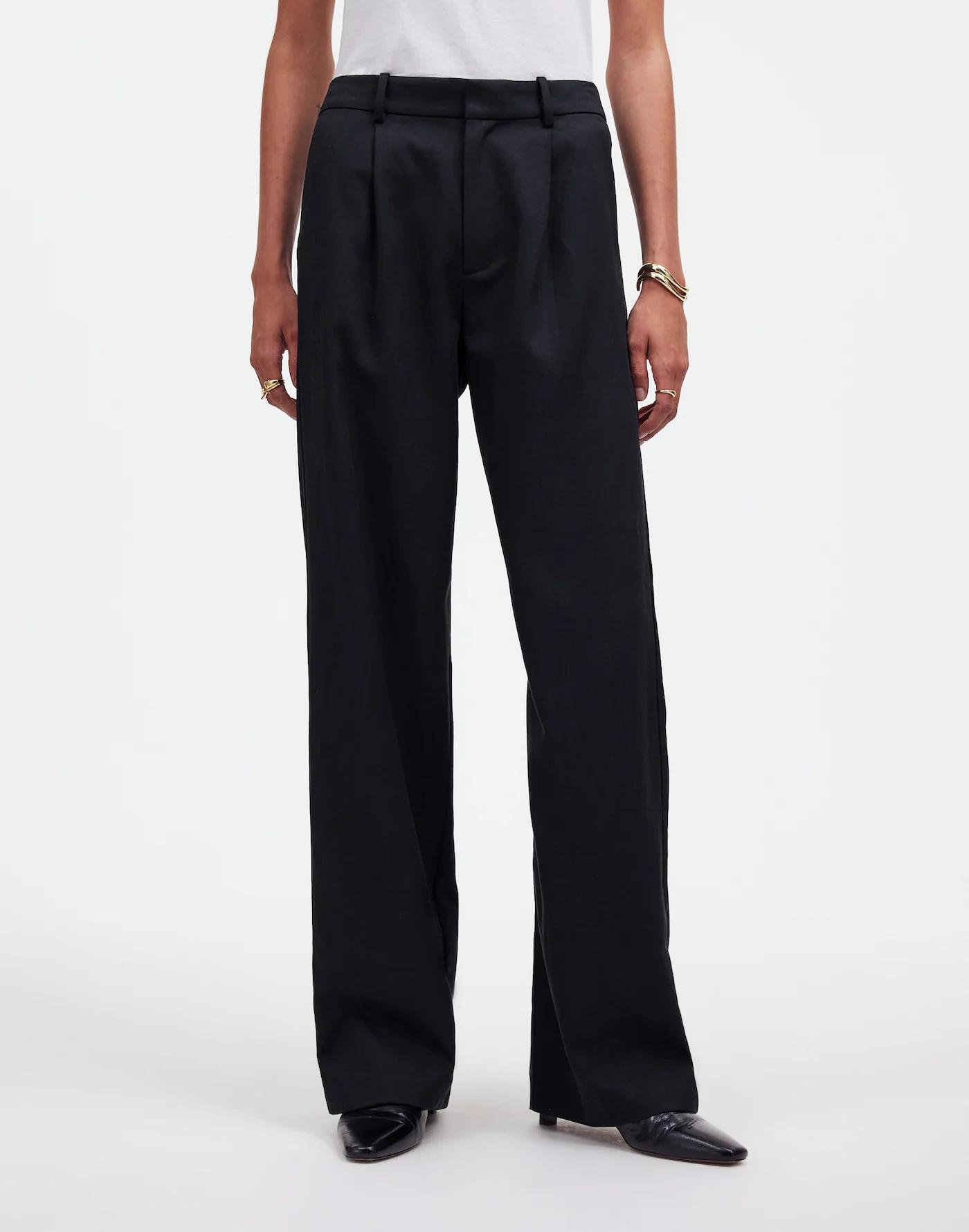 Slouchy Straight Pants in Drapey Twill Product Image