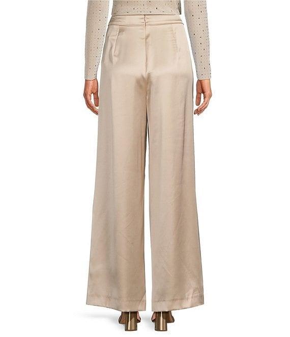 Gianni Bini Devon Wide Leg High Rise Satin Pants Product Image