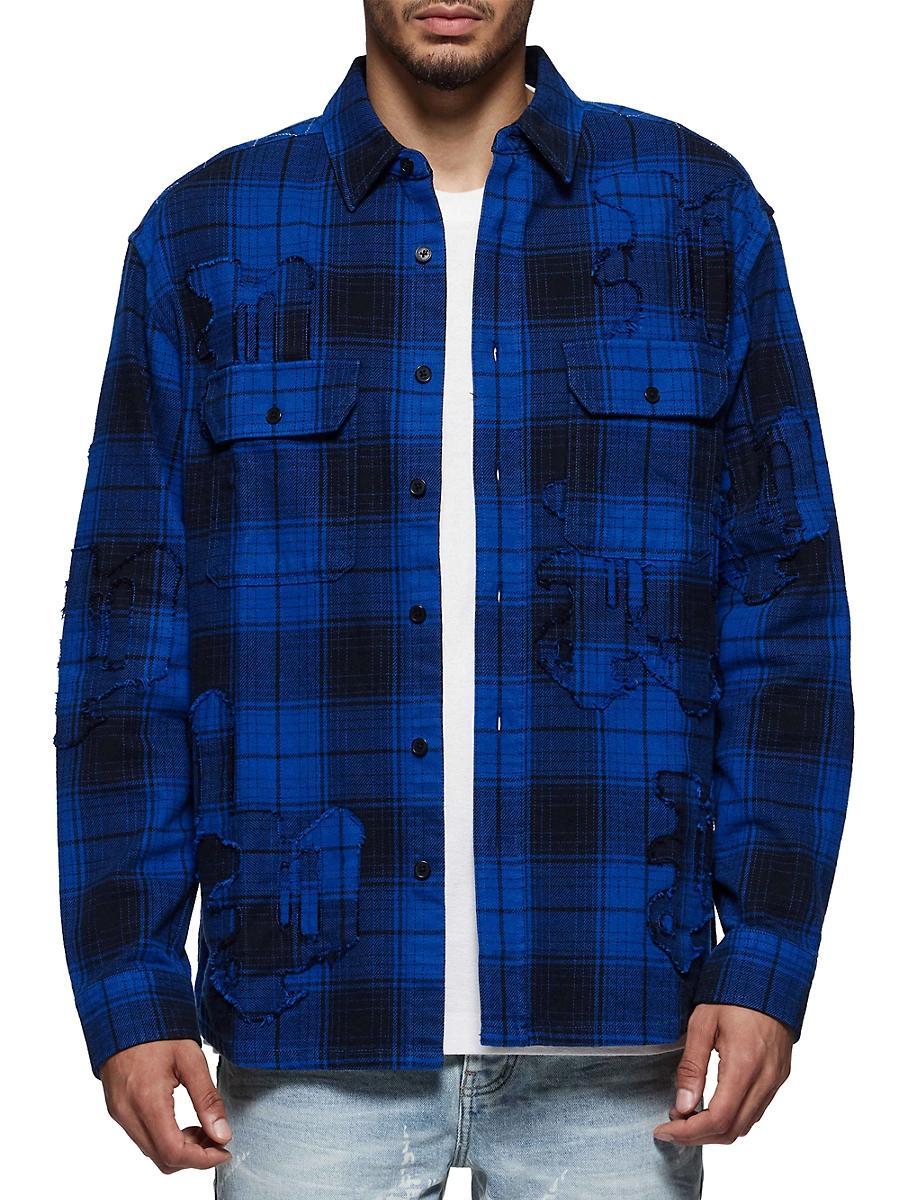 Mens Plaid Cotton Flannel Shirt Product Image