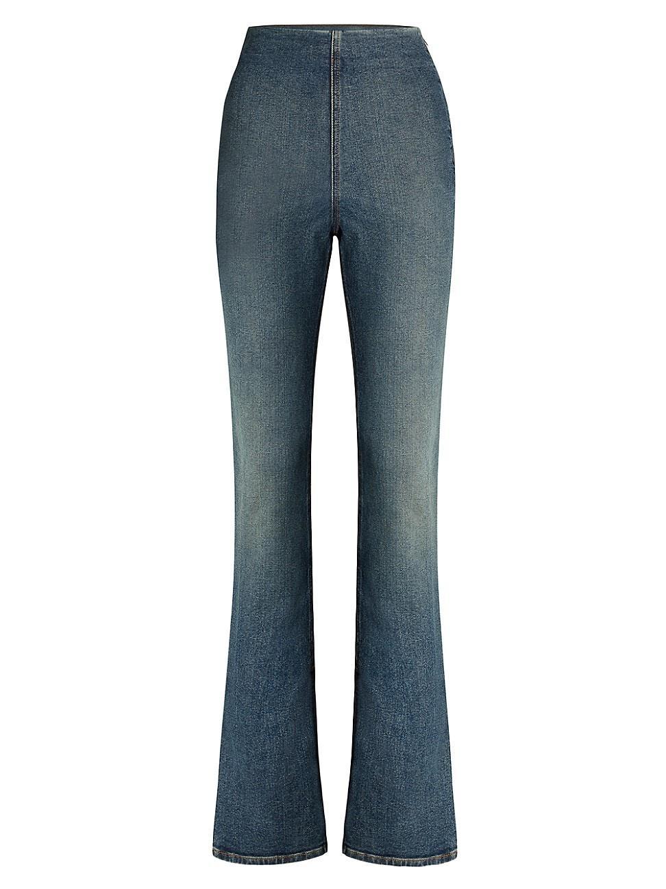 Womens Split Boot-Cut Denim Leggings Product Image