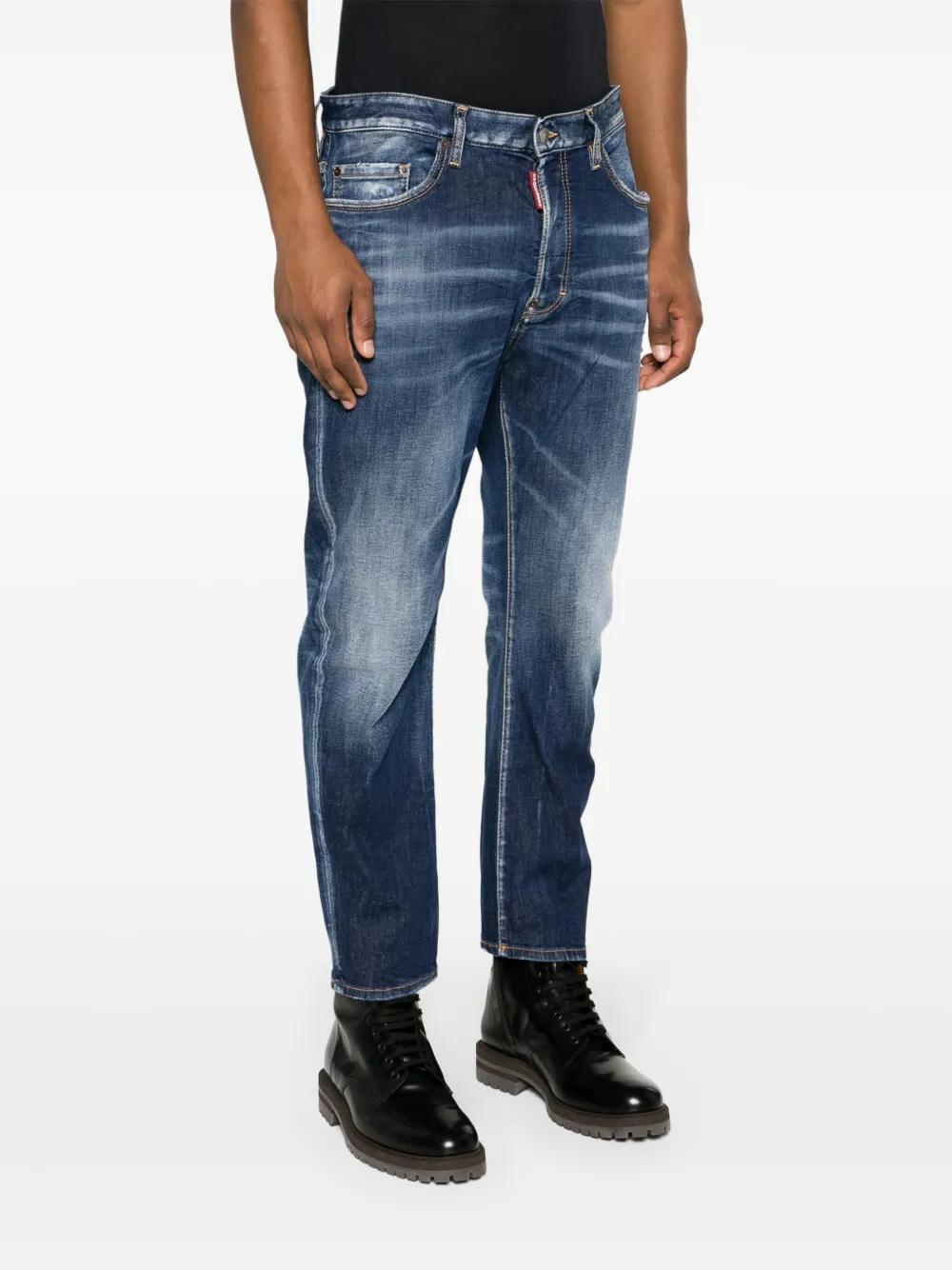 mid-rise straight-leg jeans Product Image