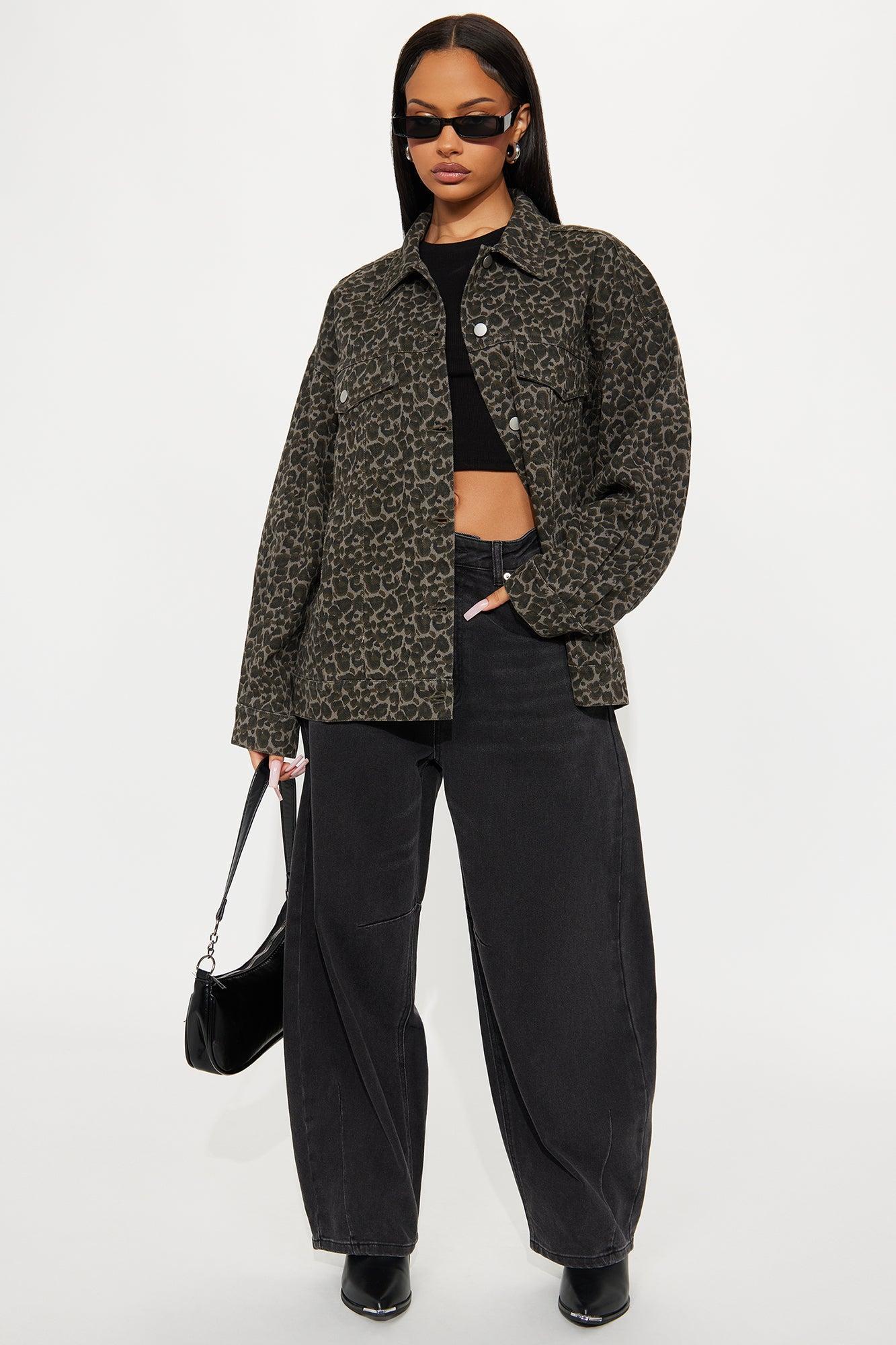 Think About It Oversized Leopard Jacket - Brown/combo Product Image