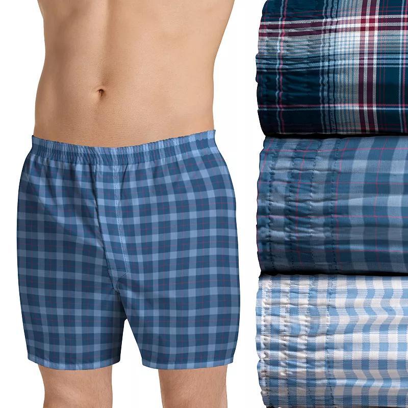 Men's Jockey® 3-pack Classic Full-Cut Woven Boxers, Size: Medium, Blue Orange Stripe Product Image