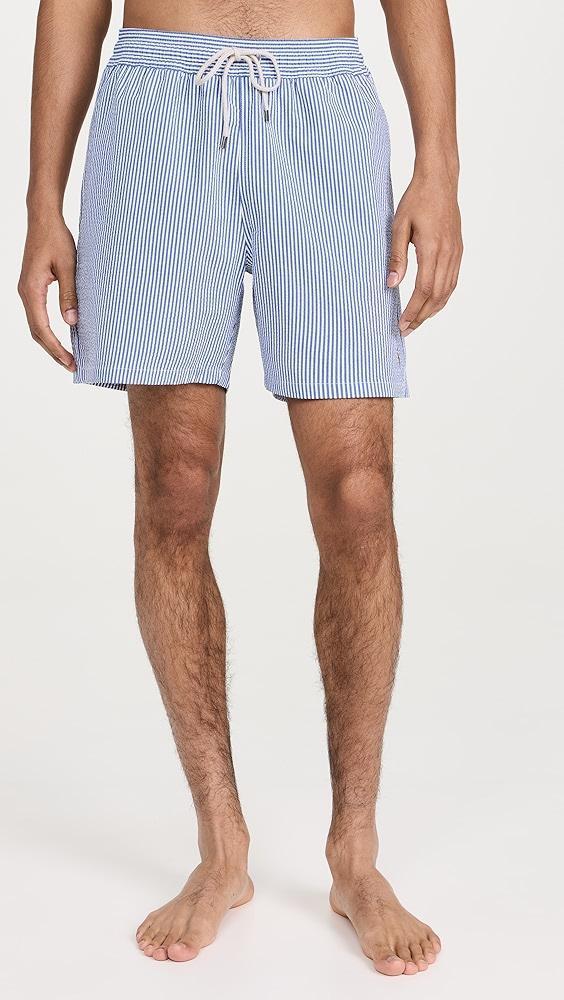 Polo Ralph Lauren Traveler Seersucker Swim Trunks 6" | Shopbop Product Image