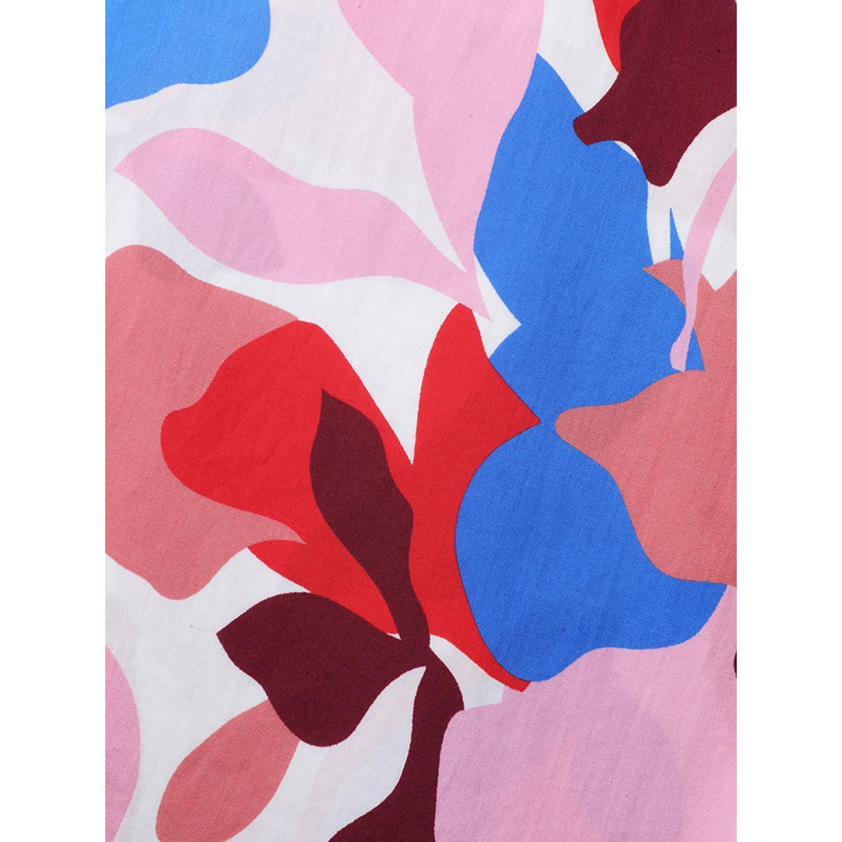 Plus Size Color Block Stretchy Waist Wide-Leg Pants Women Multicolor Casual Wide Leg Mid Rise Casual Pants BloomChic 18-20/2X Product Image