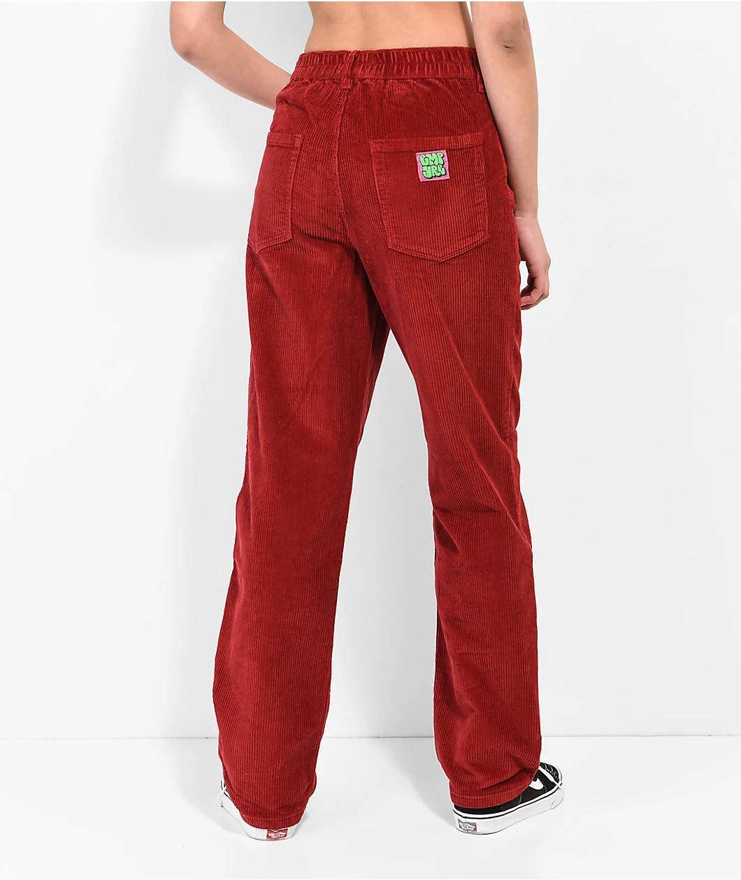 Empyre Tori Pleated Wine Corduroy Skate Pants Product Image